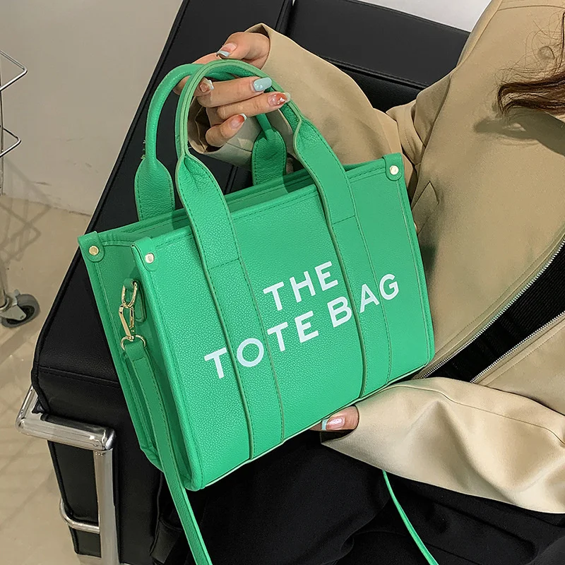 

Womens PU Leather Handbag Luxury Brand Simple Letter Print Tote Square Bag Can Be Handheld Crossbody Square Exquisite Large Bags