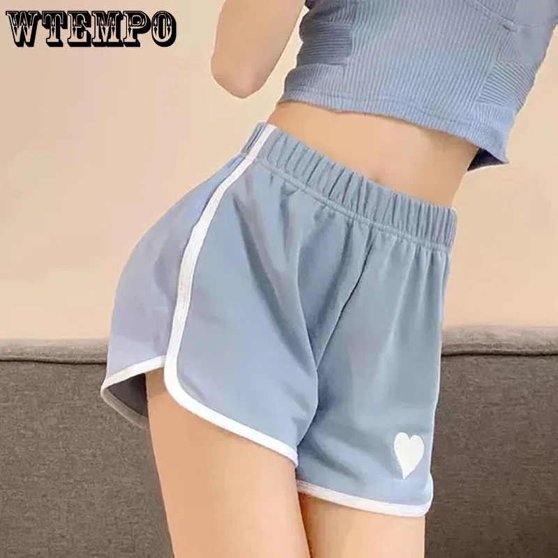 Summer Shorts Women Solid Color Sweatshorts Elastic Waist Casual Short Pants Loose Biker Shorts Female Sports Yoga Shorts