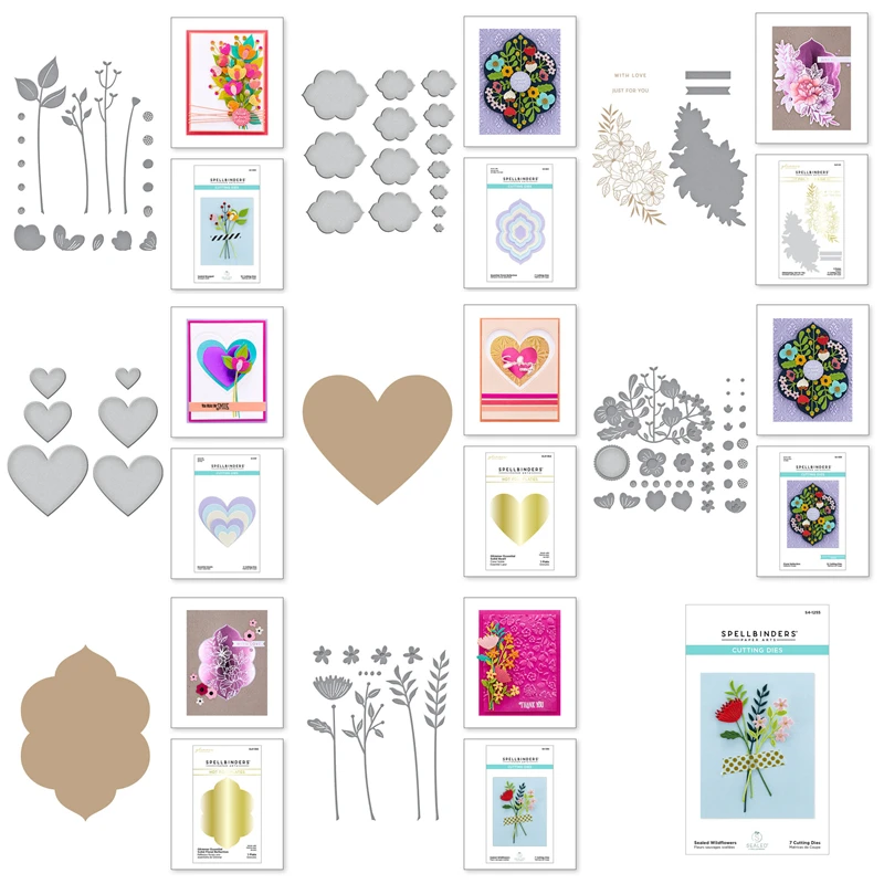 

New 2022 Essential Heart Floral Reflection Series Cutting Die Hot Foils Scrapbooking Paper Making Embossing Frame Card Craft