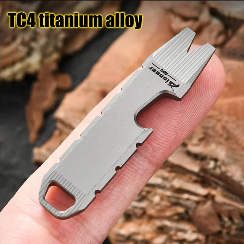 Фото Мини TC4 титановый сплав лом брелок кулон многофункциональный открытый гаджет для доставки внешний шестигранный ключ открывалка для бутылок EDC инструмент №1