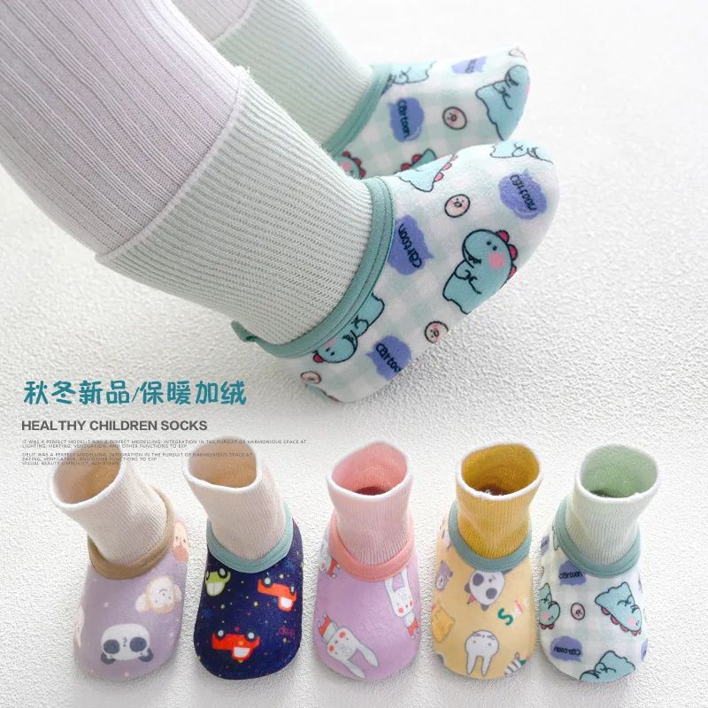 

Add wool qiu dong baby baby socks socks floor indoor toddler socks children cartoon antiskid shoes socks leg warmers floor
