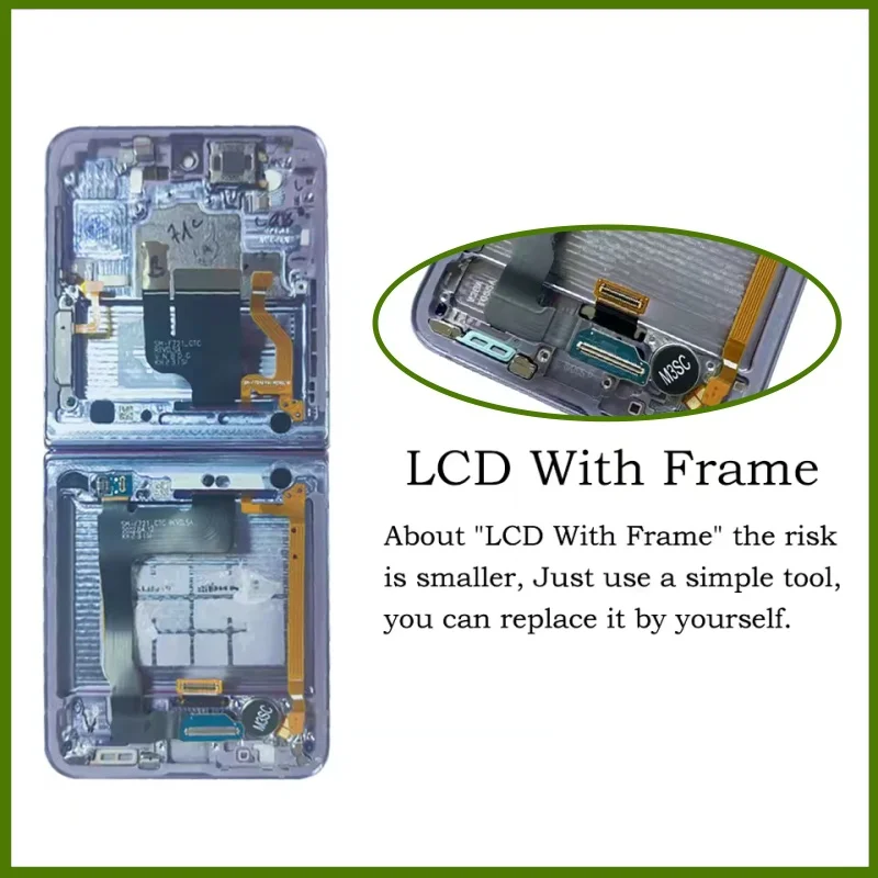 Фото 6,7-дюймовый AMOLED-дисплей для Samsung Z Flip 4 5G LCD SM-F721, сборка экрана для Samsung Z Flip 4 LCD F721 F721B F721N, замена №4