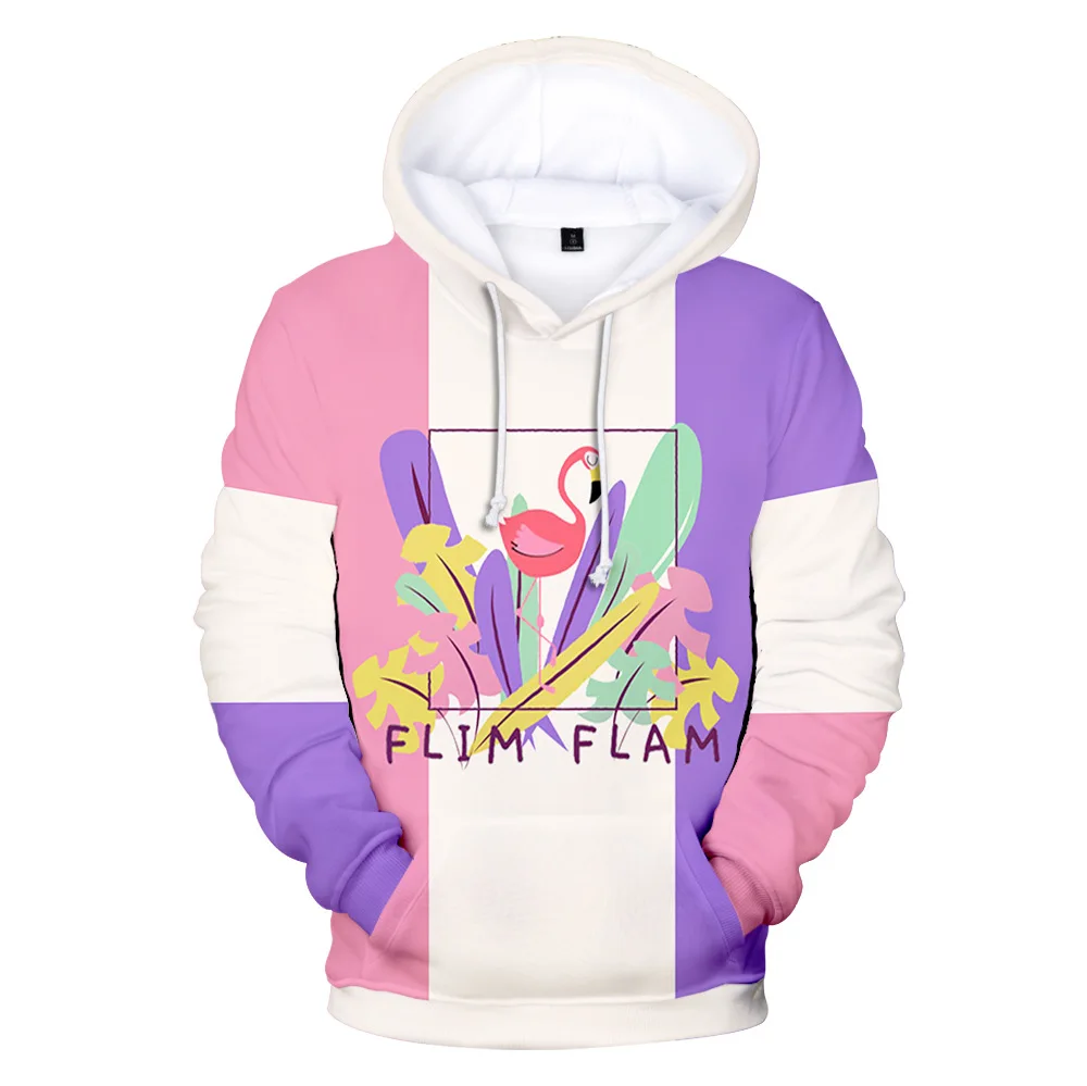Толстовка Мужская/женская зимняя с капюшоном и принтом фламинго - купить по