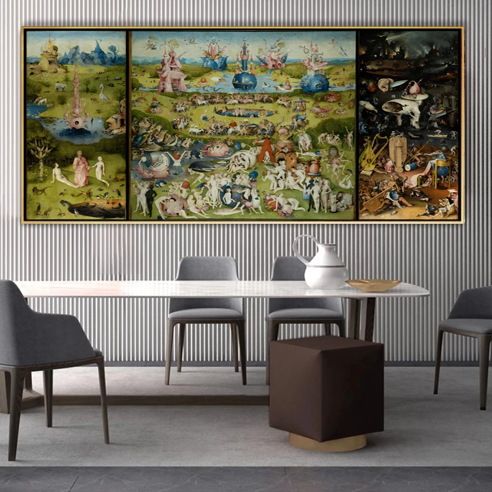 Знаменитая картина еотнимус Bosch 》 Сад земных приемов живопись на холсте HD Печать