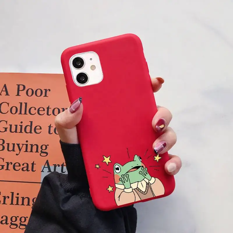 

Babaite Funny Animal Frog Phone Case Soft Solid Color for iPhone 11 12 13 mini pro XS MAX 8 7 6 6S Plus X XR