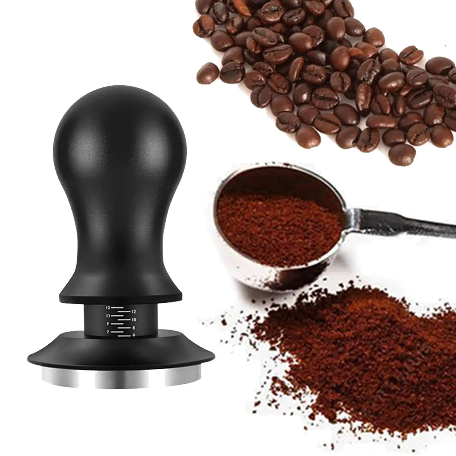 

Professional Coffee Tamper Portafilter Espresso Machine Accessories with Scale Coffee Distribution Tool for Working Shop
