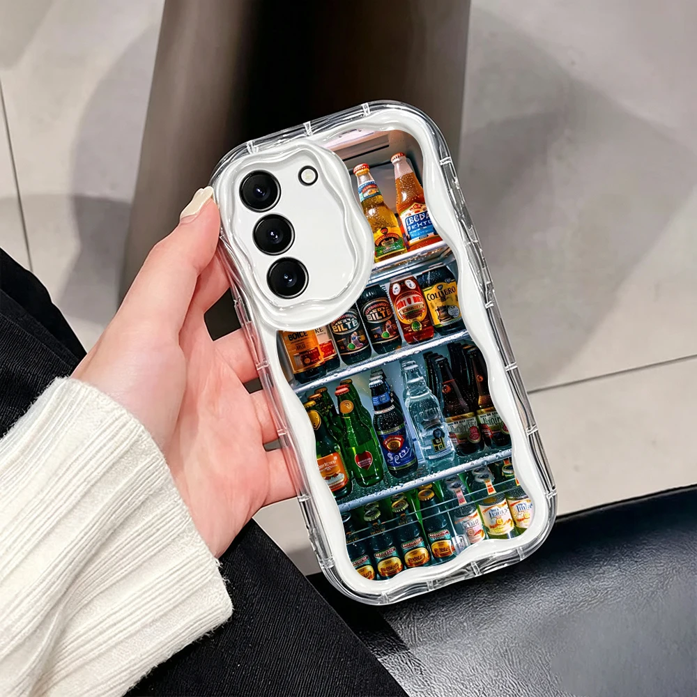 Фото Чехол для телефона в стиле холодильника для Samsung Galaxy A57 A37 A56 A55 A36 A27 A17 A16 A15 A07 A06 4G 5G S26 Ultra S25 S24 S23 Plus, 3D, волнистый, с изогнутым дизайном №3
