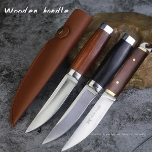 Tactical Hunting Knife High Hardness Fixed Blade Camping Fishing Survival Knives Stainless Steel Straight Meat Fruit Knife