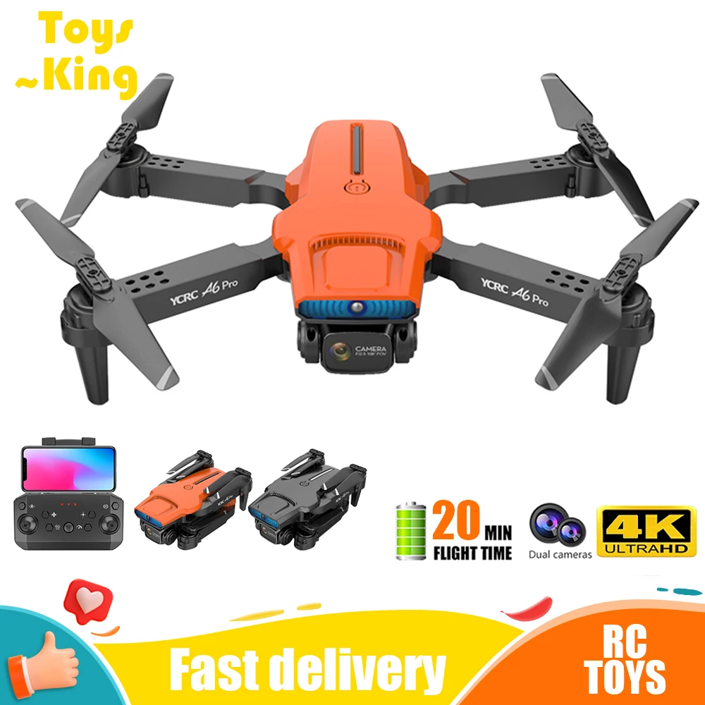 A6 Pro Drone 4k HD Wide-Angle Dual Camera 1080P WIFI Visual Positioning Height Keep Rc Drone Follow Me Quadcopter RC Drones Toys