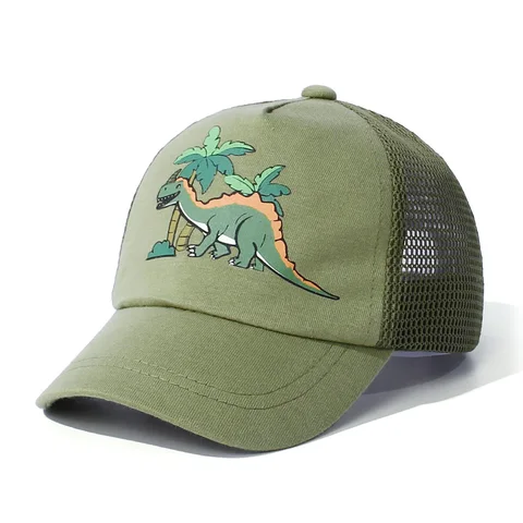 Летняя кепка для маленьких мальчиков, регулируемая детская бейсболка в виде динозавра с сеткой, аксессуары для девочек, спортивные дорожные детские бейсболки