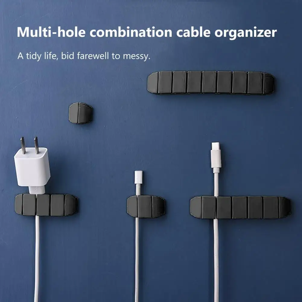 

Useful 1/2/4/6/8 Holes Self-adhesive Wire Tie Fixer Cable Holder Lightweight Easy Use