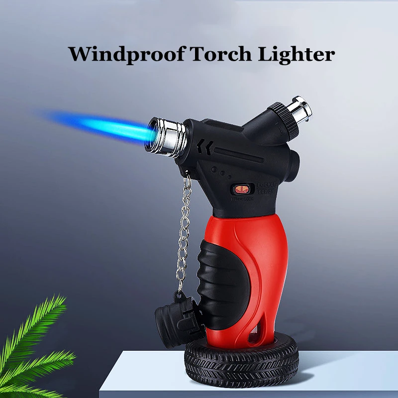 

New Windproof Pipe Cigar Cigarette Lighter Jet Butane Gas Torch Lighter Spray Gun Outdoor BBQ Lighter Creative Smoking Gift
