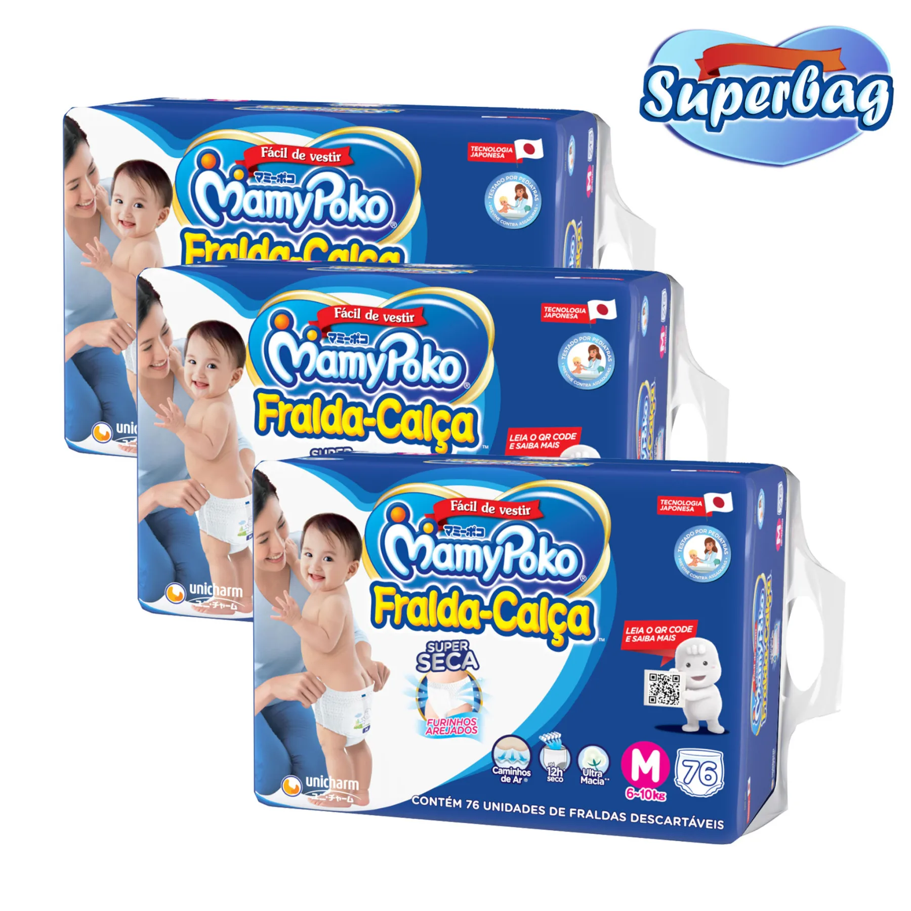

Kit 03 Super BAG BOTTLE DOWN Disposable Mamypoko-M-C/228 Units-Japanese Technology
