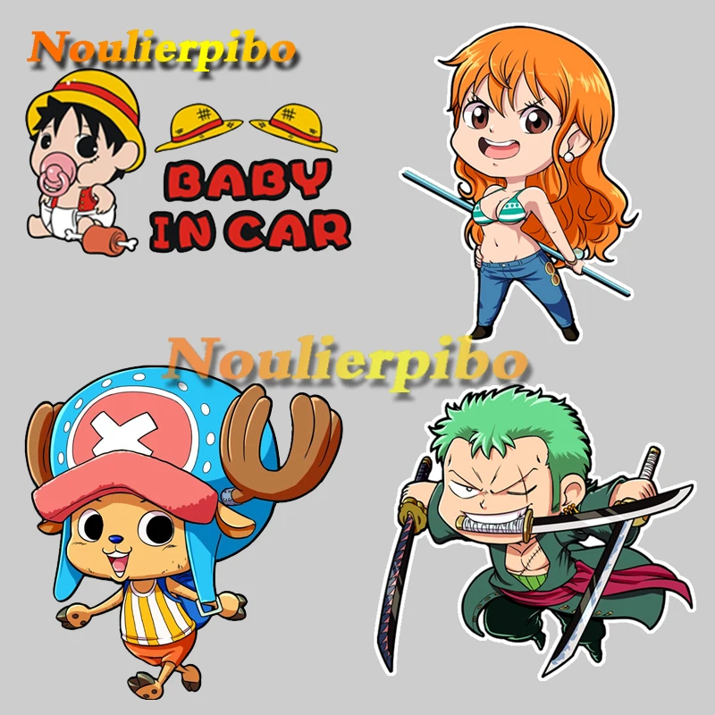 

Cute One Piece Luffy Sticker Personality Design Baby Vinyl Decal Sanji Joe Bassolon Roger Boya Hancock Frankie Car Decal