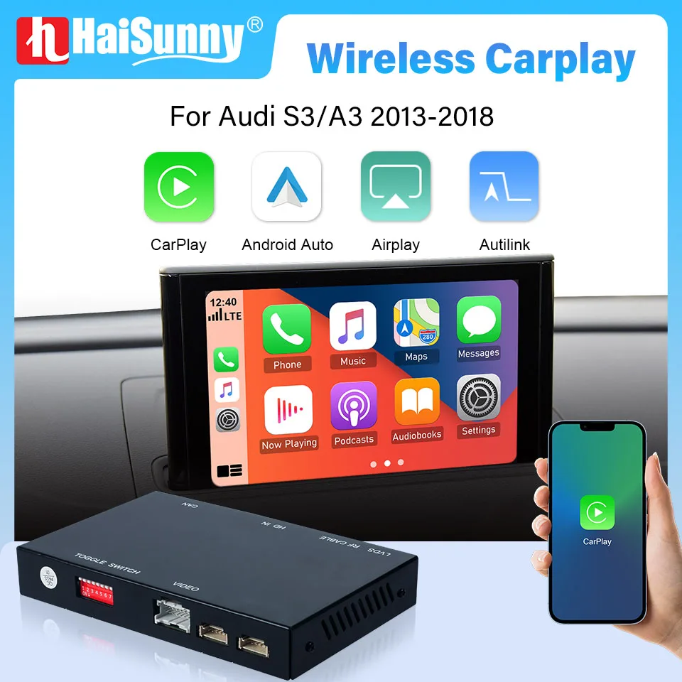 

Wireless Carplay Module For Audi A3 8P 8V Mib S3 Sportback 2010 - 2014 2015 2016 2019 Android Auto Activation Decorder Retrofit