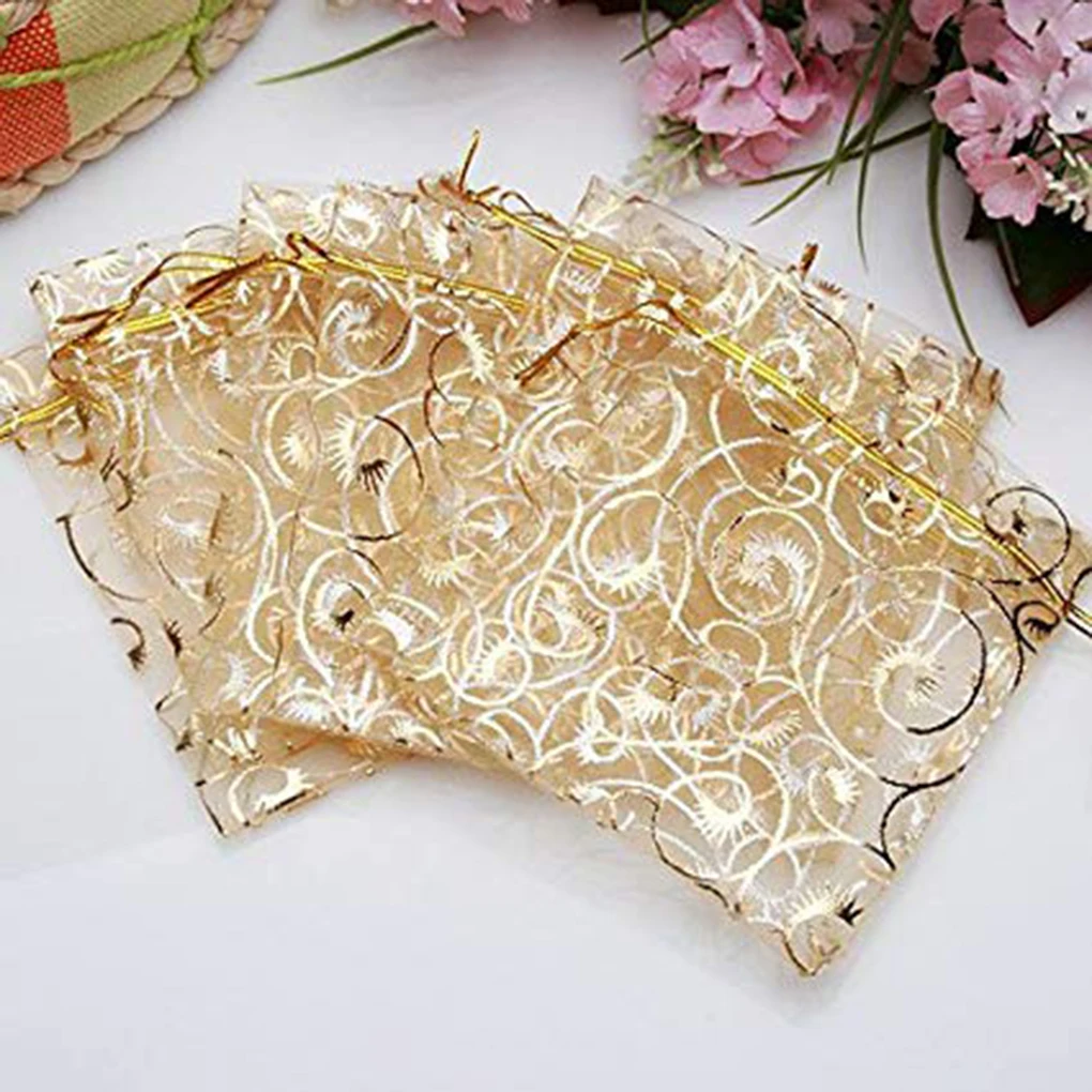 

1pc 9x12cm Organza Bags Jewelry Packaging Bags Wedding Party Decoration Drawable Bags Gift Pouches