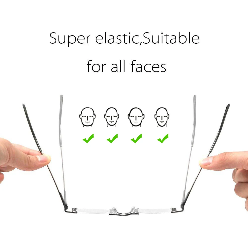 Prescription Reading Glasses Women Men with Hard Tube 1.5 Metallic Eye Frameless Pencil Case For | Аксессуары для одежды