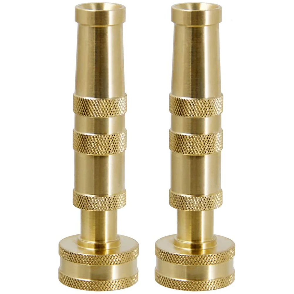 

Heavy-Duty Brass Adjustable Twist Hose Nozzle 2 Pack Garden Watering Brass Hose Nozzle