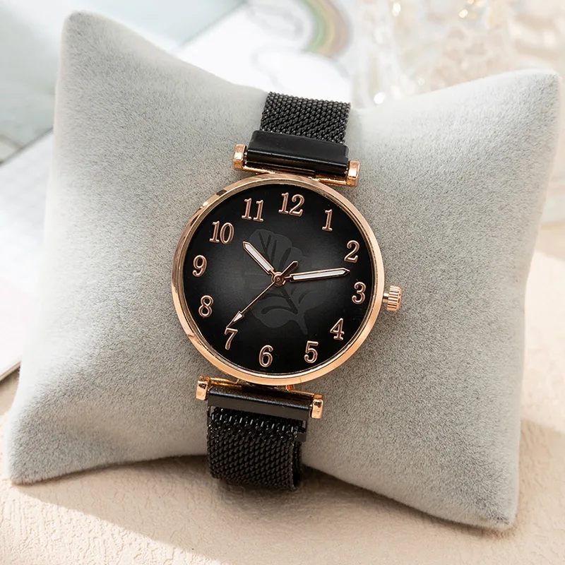 Модные цифровые женские часы с листьями для студентов впитывающие железные