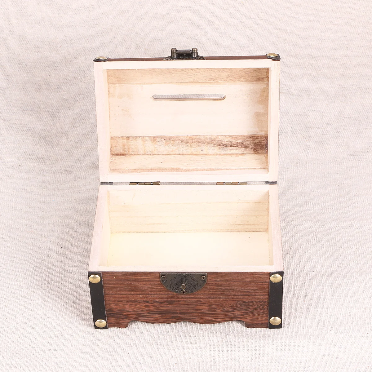 

De Blanket Storage Coin Macaron Boxes Wooden Wood Piggy Bank Vintage Treasure Storage Box Child