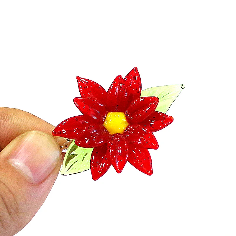 

Lovely Flower Charms Glass Pendant Xmas Wedding Valentine's Day Supplies Home Garden Outdoor Courtyard Hanging Decor Accessories