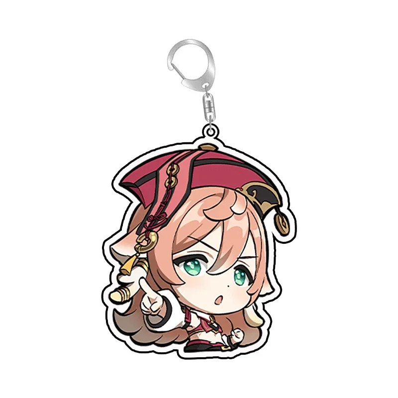 Genshin Impact Figrine милый Kwaii аниме мультфильм акриловый брелок для ключей кольцо