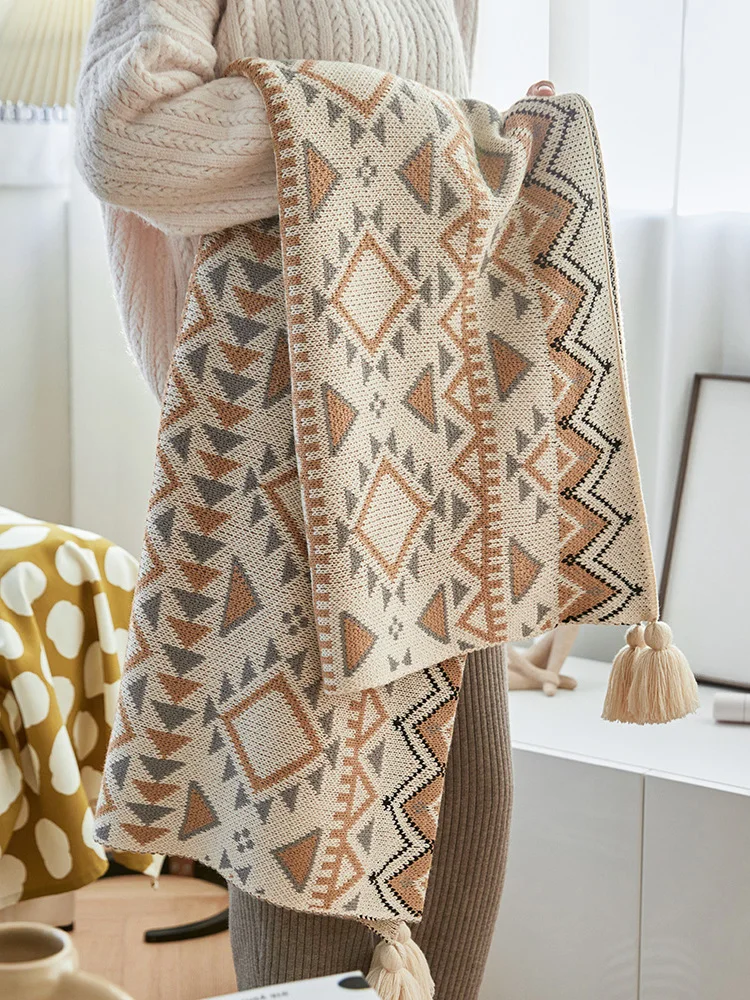 

Sofa Knitted Decorative Shawl Nap Spring and Autumn Cover Blanket