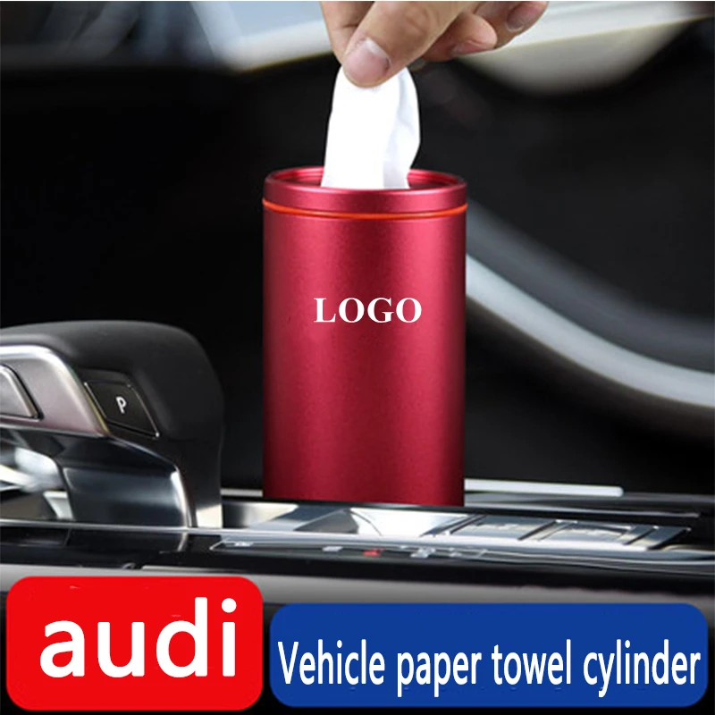 For Audi Creative Car Tissue Box Tube Pumping Box A3 A4 A6 Q3 Q5 Q7 Q2 Interior Modification Decoration