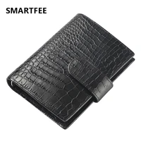 smartfee a7 budget planner crocodile texture binder photocards sketchbook real cow leather travelers notebooks and notepads