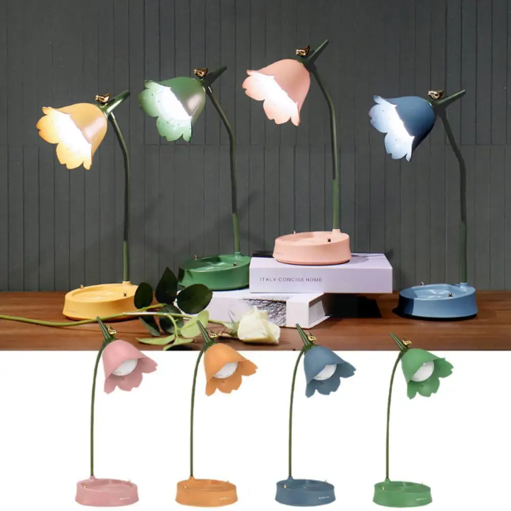 

Led Table Light Flower Bird Night Light Desk Lamp Bedroom Multi-function Lamp Eye Home Lighting Lamp Room Readin U6a1