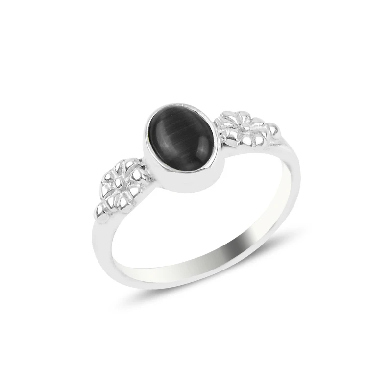 

Серебро 925 пробы черный “кошачий глаз” Обручение кольцо