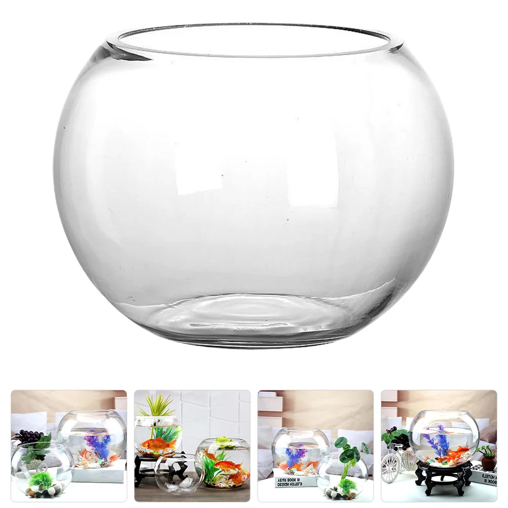 

Bowl Tank Terrarium Round Vase Clear Planter Aquarium Desktop Bowls Holder Globe Bubble Container Home Decorative Centerpiece