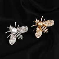 1pc insect series little bee brooches rhinestone pearl pin brooch jewelry gifts crystal rhinestone brooch jewelry gift for girls