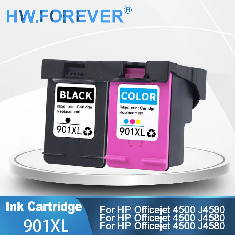 Фото Совместимый чернильный картридж 901 901XL для принтеров HP Officejet 4500 J4580 J4550 J4540 4500 J4680 J4524 J4535 J4585 №1