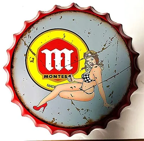 

Royal Tin Sign Bottle Cap Metal Tin Sign Gasoline Gas Oil Petrol Diameter 13.8 inches, Round Metal Signs for Home