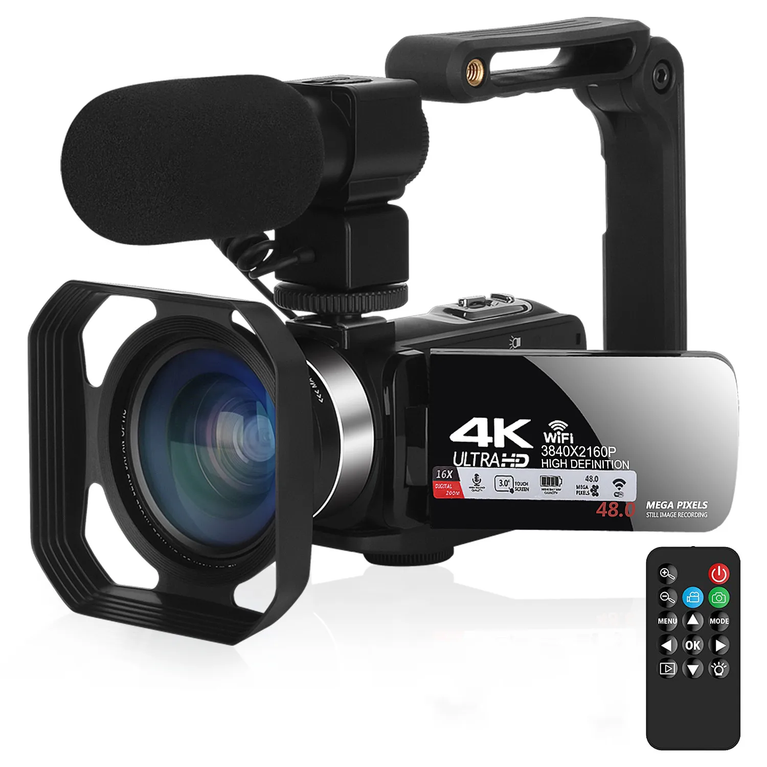 

48MP 4K Vlogging Video Cameras Youtube WIFI Live Streaming Webcam 18X Zoom Outdoor Digital Camcorder Portable Blogger Recorder