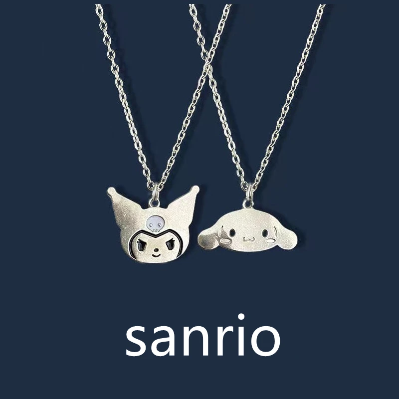 

Sanrio 1 шт. Kuromi мультфильм аниме серия Kittywith серебряное ожерелье полностью кавайные милые модные аксессуары до ключиц подарок для маленьких де...