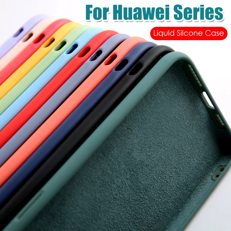 

Liquid Silicone Case For Huawei Y5P Y6P Y7P Y8P Y9S Y6S Y5 Y7 Y6 Y9 Prime 2019 P40 Pro Plus P30 P40 Lite E P Smart 2021 Cover