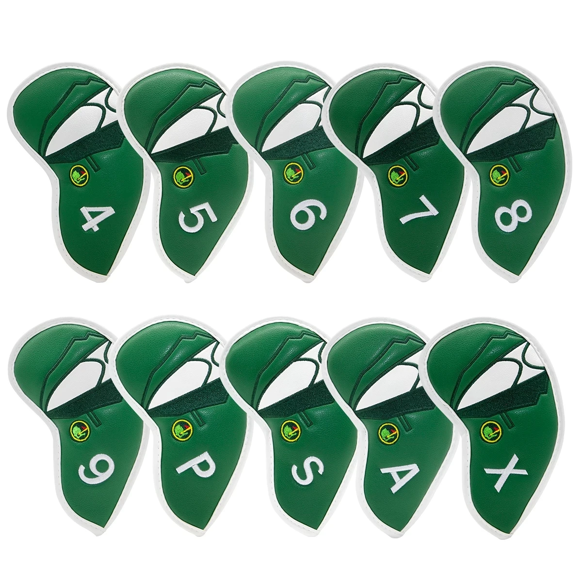 

Golf Headocver for Iron Clubs, Golf Iron Headcovers Set 10pcs #4-9 Aw, PW, SW, Xw fits for All Brand, Color Green, Golf Gifts