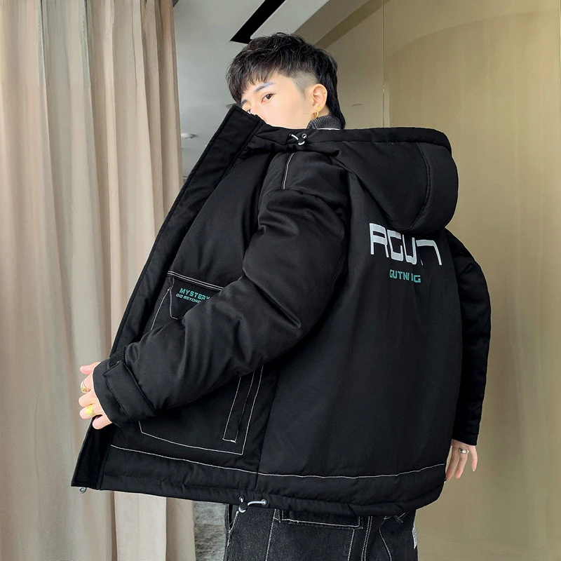 Cotton-Padded Coat Men's Autumn and Winter New Work Clothes Hooded Warm Cotton-Padded Jacket Fashion Brand Winter Clothing Coat