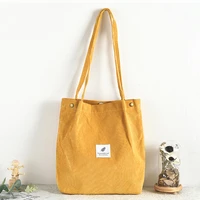 women shoulder bag 2021 corduroy bag fashion casual shopper tote bag with buckle girl retro minimalist style solid color handbag