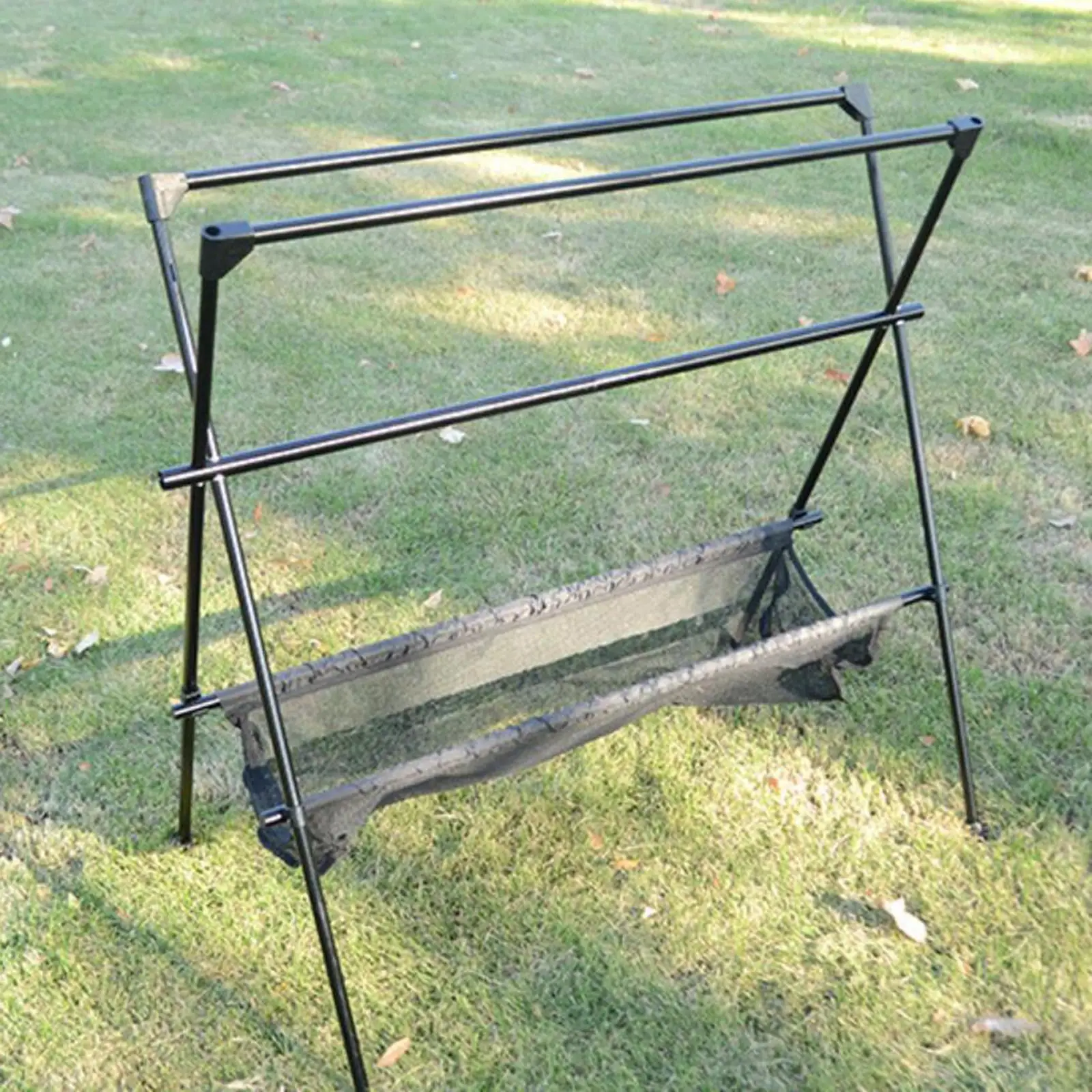 

Portable Outdoor Hanging Rack Folding Sturdy with Steel Hooks for Clothes