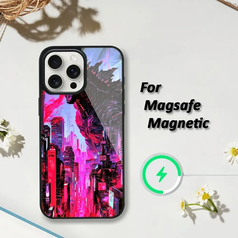 Фото Крутой чехол для телефона G-Godzillas Magsafe, чехол для телефона для iPhone 15,14,13,12,11 Pro Max Plus, чехлы с беспроводной зарядкой №4