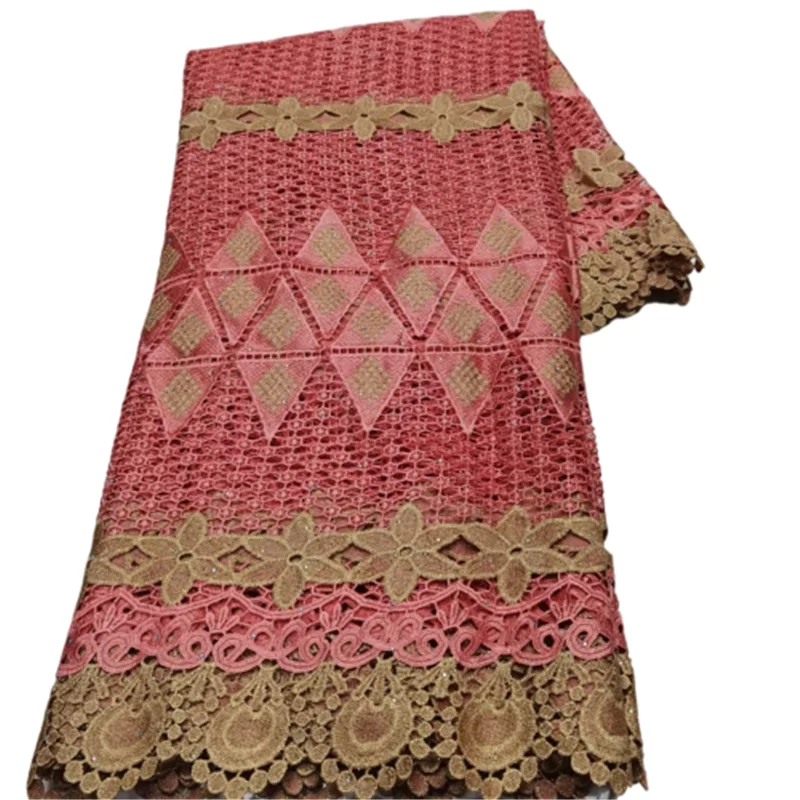 

2022 Stone Design Milk Silk Mesh Embroidery African Lace Fabric 5Yards French Tulle Lace Fabric For Wedding Party Sew