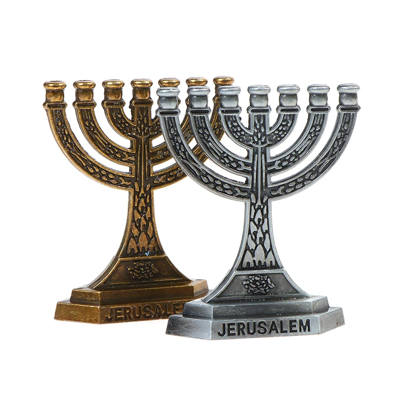 New Home Decoration Jewish Menorah Candle-holders Religions Candelabra Hanukkah Candlesticks 7 Branch Candle Holder