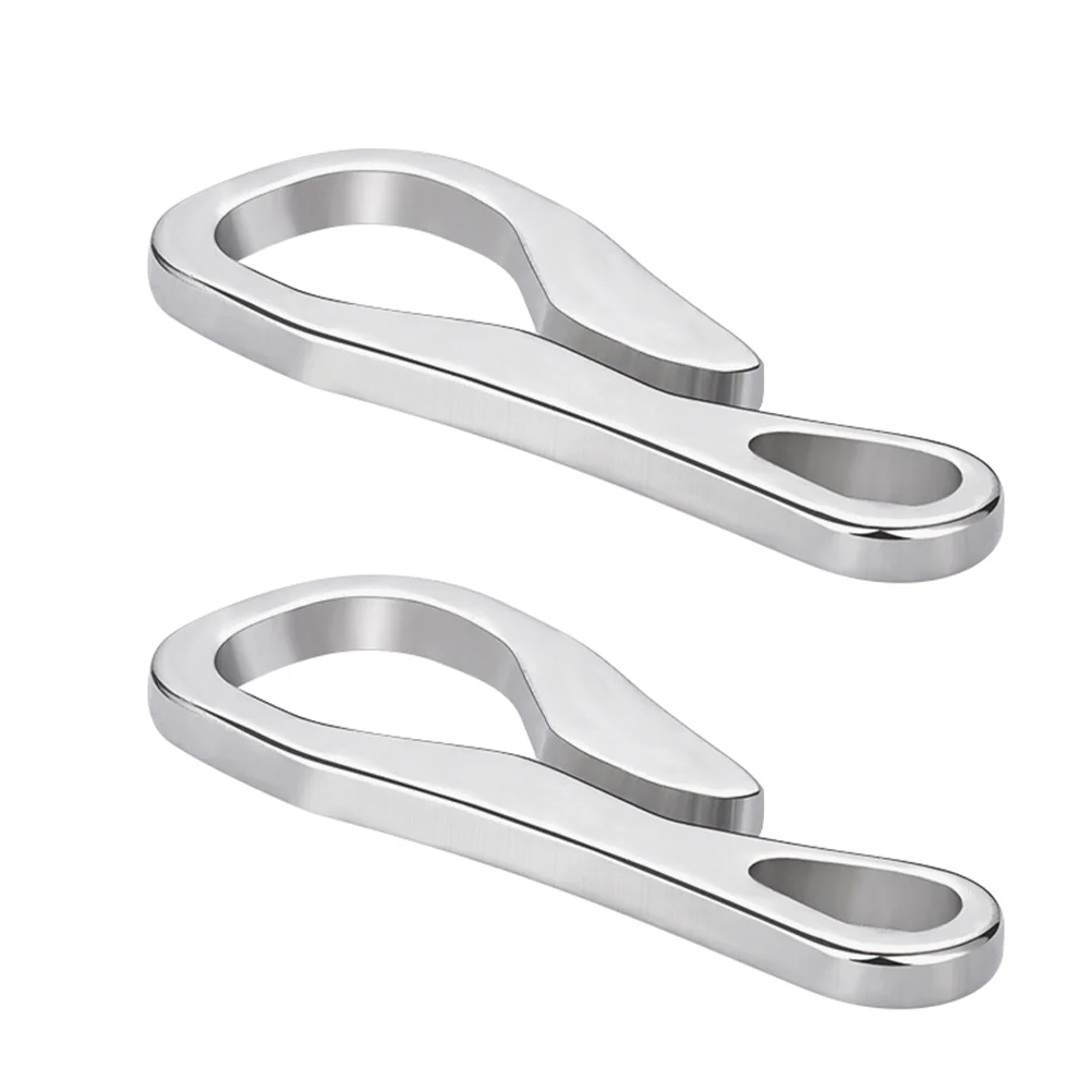 

2 Pcs Stainless Steel Keyring Buckles Snap Clips Hooks Bag Chain Buckles