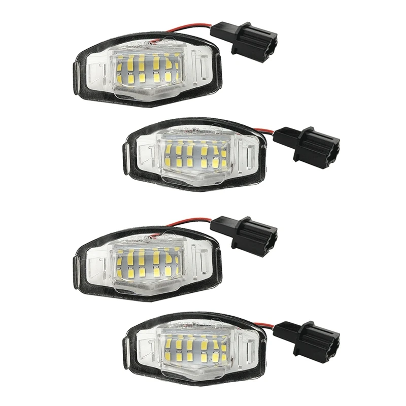 

4Pcs Car LED License Plate Light License Plate Light Lamp for Honda Civic Honda Accord Black