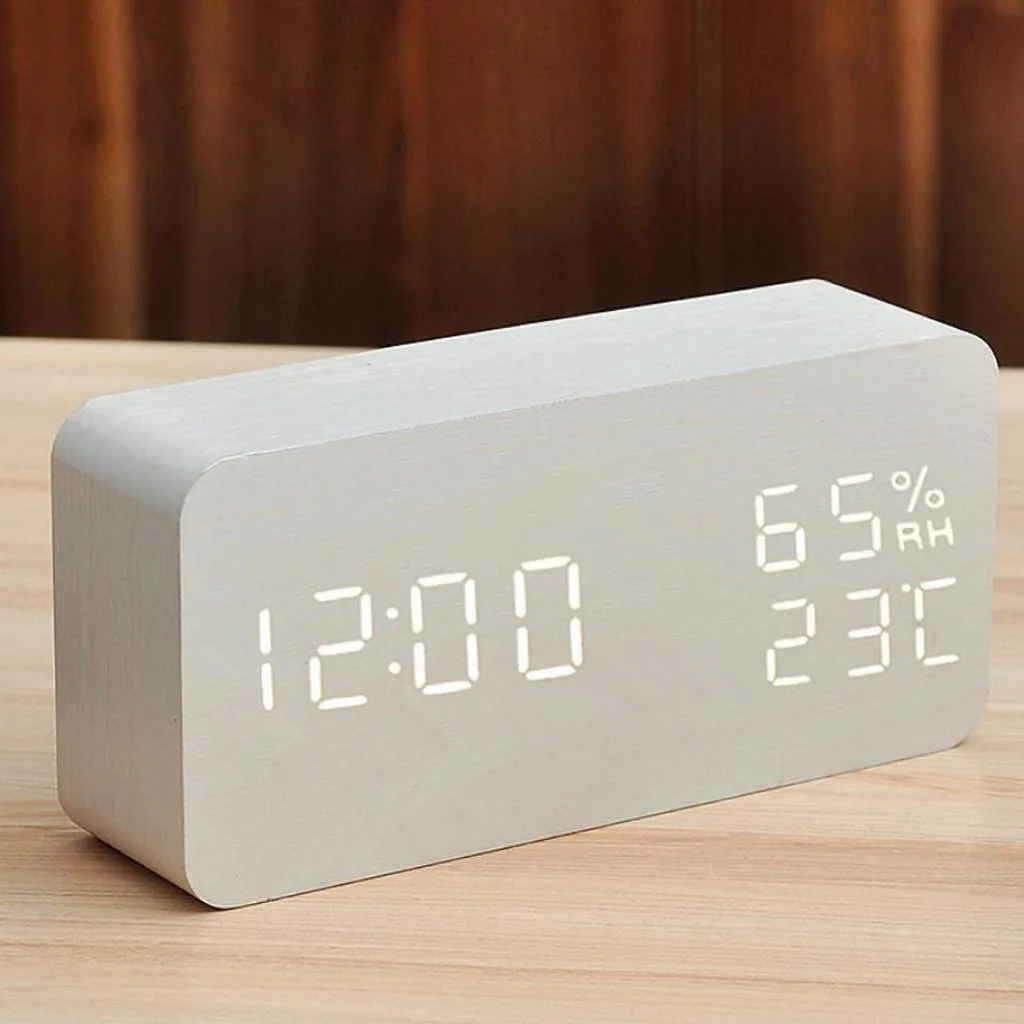 

with Desk Digital FiBiSonic Adjustable Voice Alarm Wooden Clock Clock Cooking Thermometer for Frying Oil Glass Bowls for