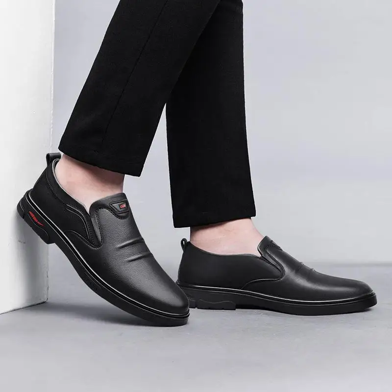 

Туфли мужские из натуральной кожи, деловая повседневная обувь, дышащие, с мягкой подошвой, британская Свадебная обувь для увеличения роста