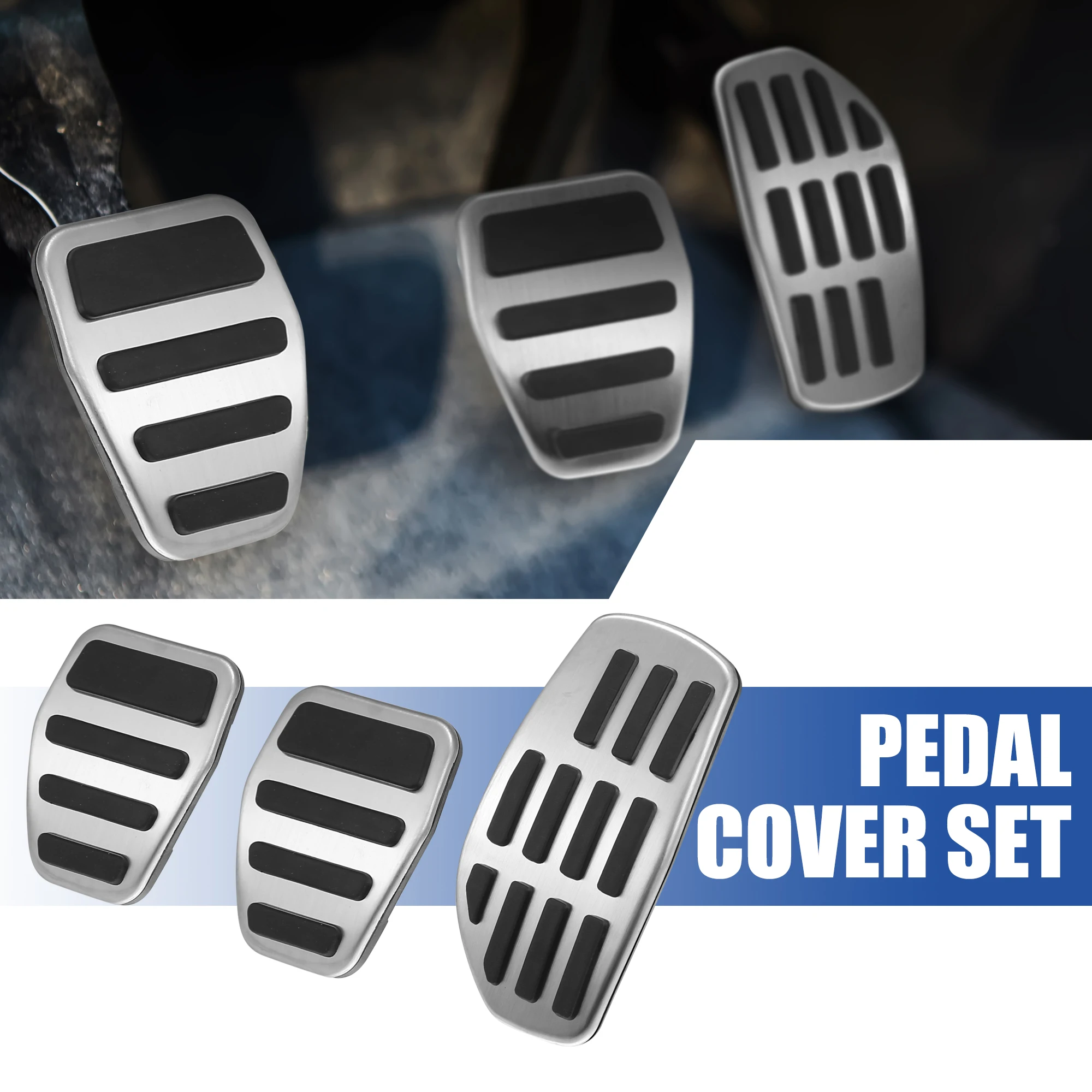 

Uxcell Manual Clutch Brake Gas Accelerator Pedal Kit for Nissan Qashqai J11 2014-2020 Rogue Sport J11 2017-2020 Silver Tone